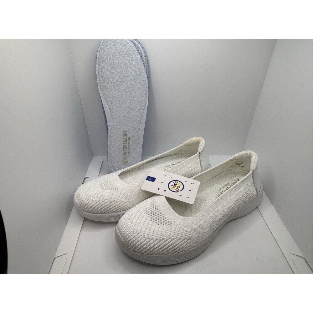 Tiosebon Women’s Casual White Slip On Shoes Mesh Comfort Soles Size 36 NEW